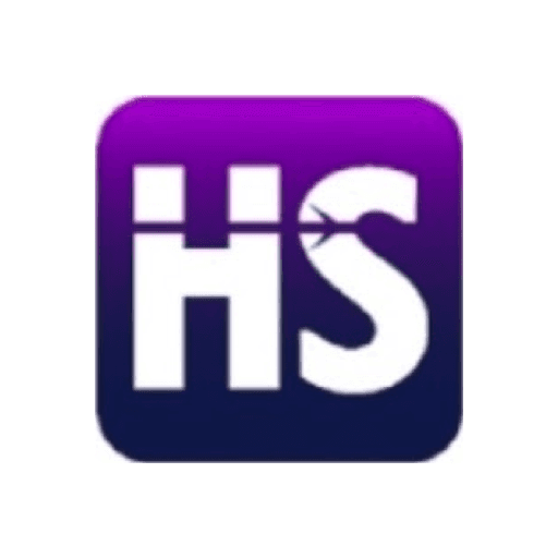 Holiday Specialist logo: a white HS monogram on a purple gradient